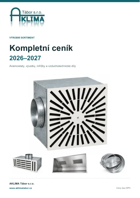 Titulní strana: Kompletní ceník 2026–2027